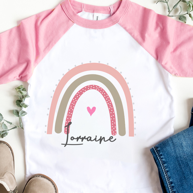 Personalized Girls Rainbow Long Sleeves Shirt| Cloth125