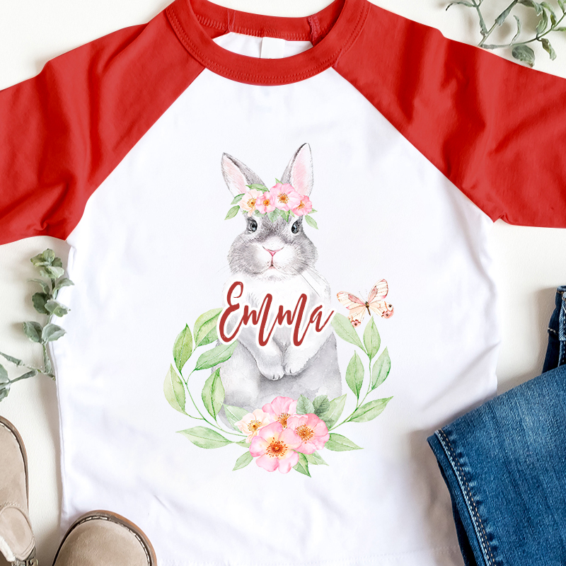 Personalized Kids Easter Bunny Long Sleeves Shirt| Cloth129