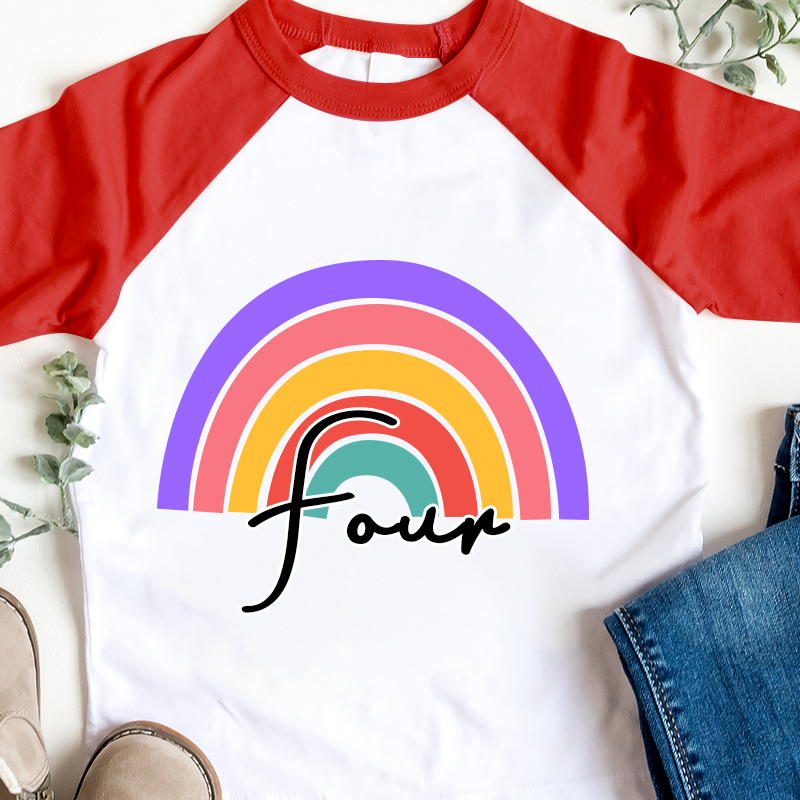 Personalized Girls Birthday Rainbow Long Sleeves Shirt| Cloth135