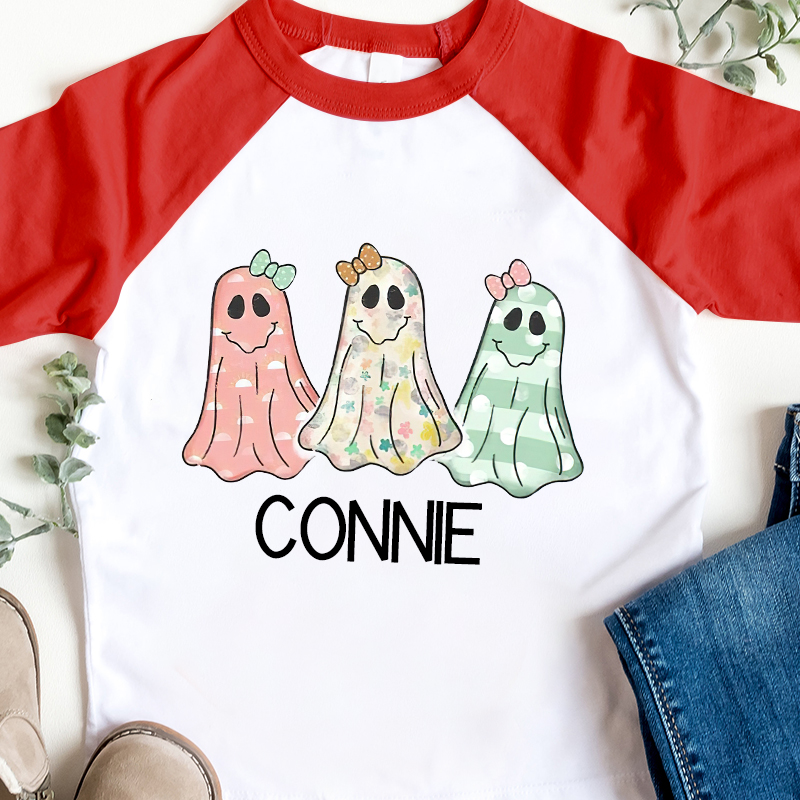 Personalized Girls Halloween With Ghosts Long Sleeves Shirt| Cloth12401