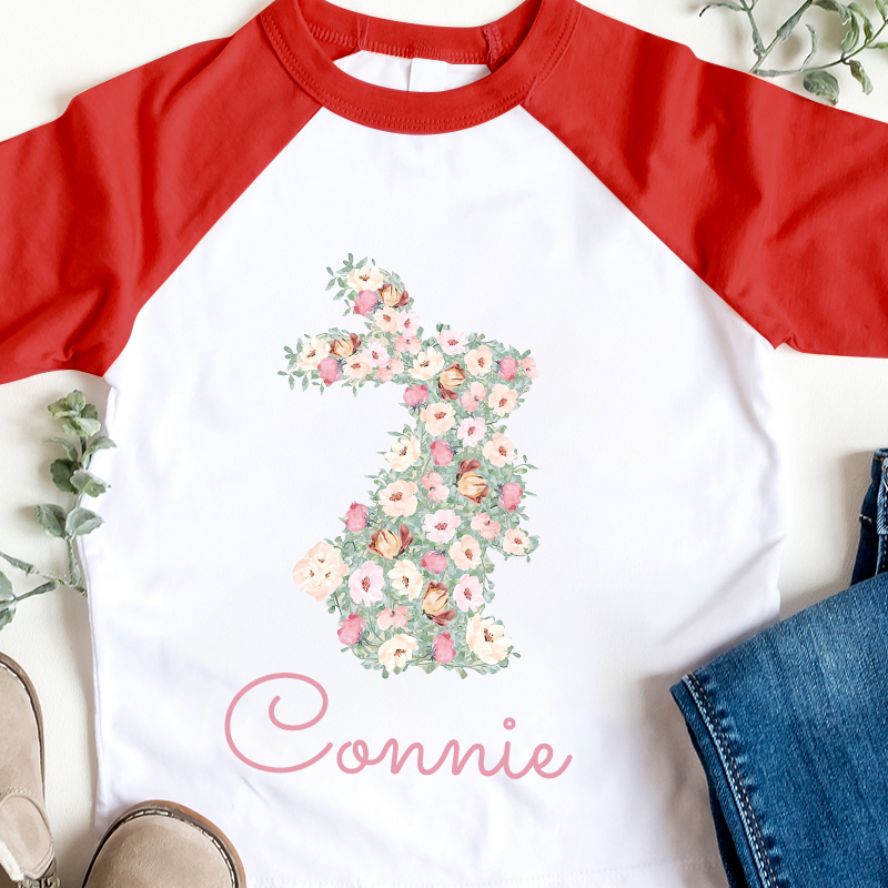 Personalized Girl Easter Bunny Long Sleeves Shirt| Cloth12431