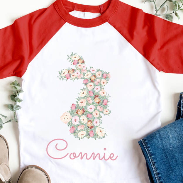 Personalized Girl Easter Bunny Long Sleeves Shirt| Cloth12431