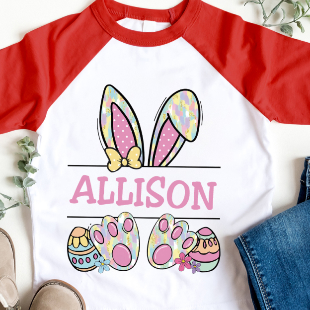 Personalized Kids Alphabet Bunny Long Sleeve Shirt| Cloth 12434