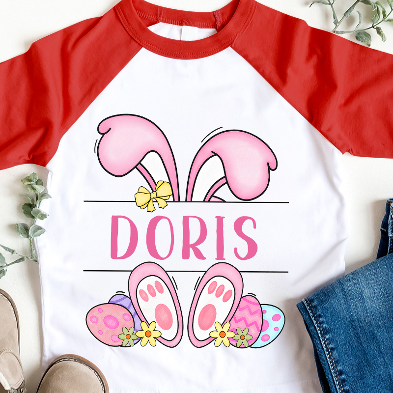 Personalized Kids Easter Bunny Long Sleeve Shirt| Cloth12435