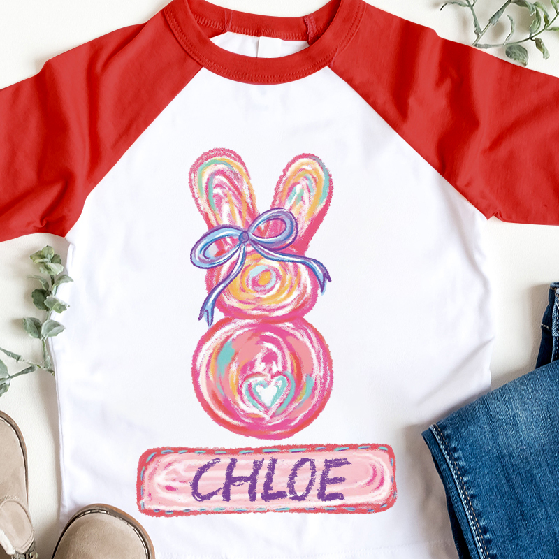 Personalized Kids Easter Bunny Long Sleeves Shirt| Cloth12442