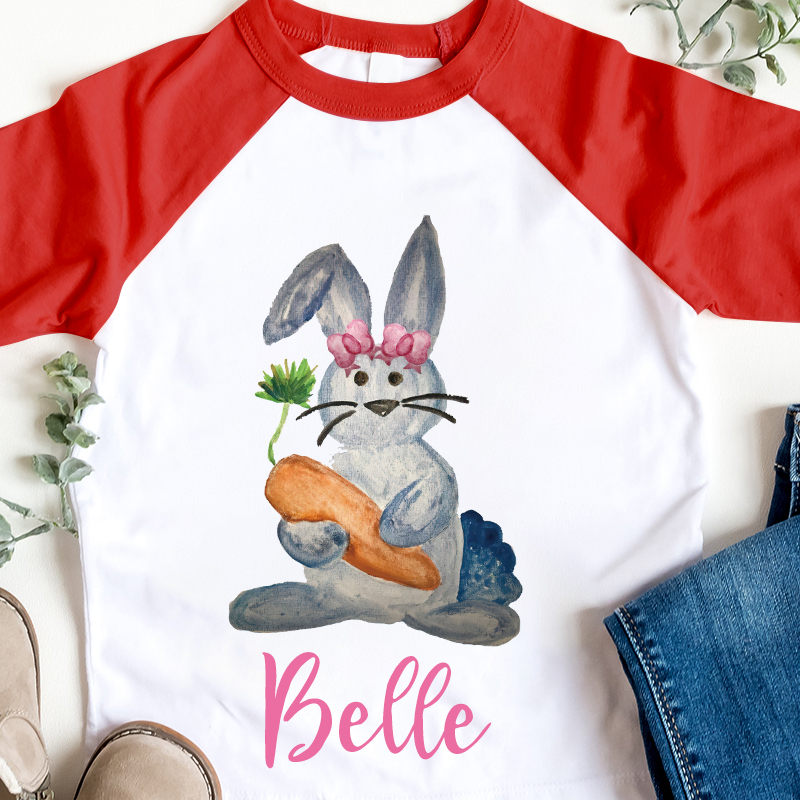Personalized Kids Easter Bunny Long Sleeves Shirt| Cloth12445
