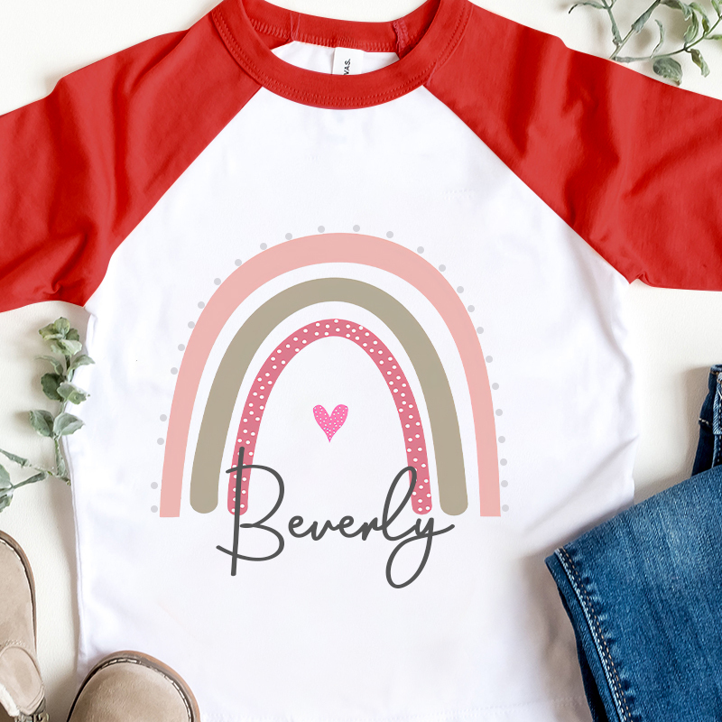 Personalized Girls Rainbow Long Sleeves Shirt| Cloth125