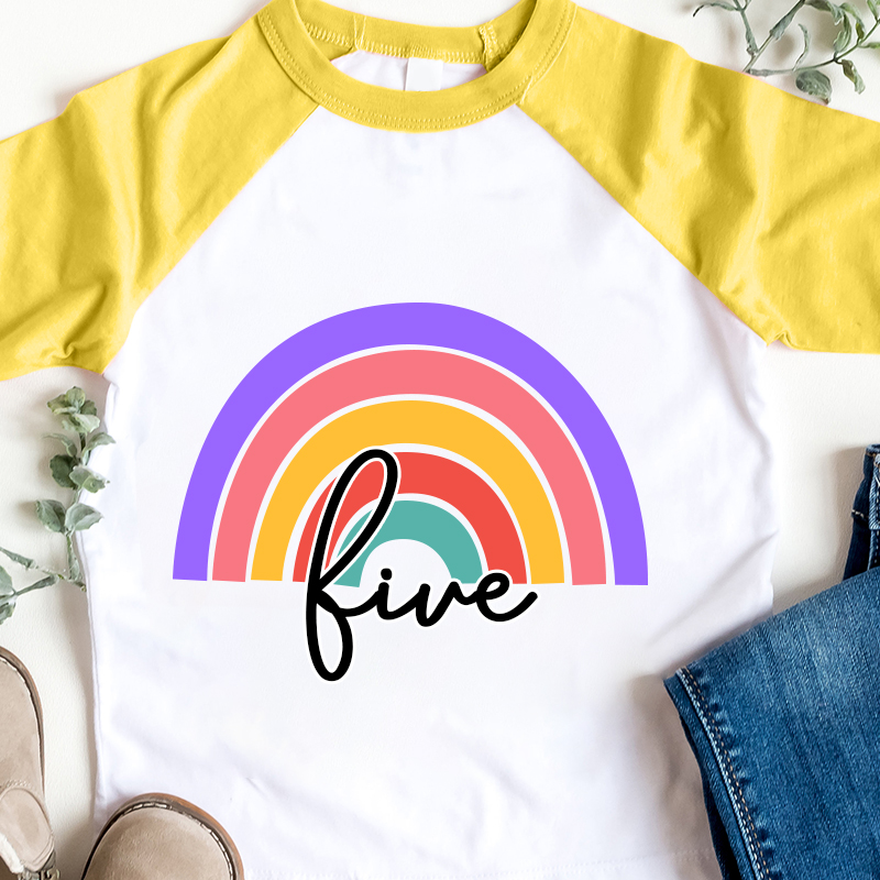 Personalized Girls Birthday Rainbow Long Sleeves Shirt| Cloth135