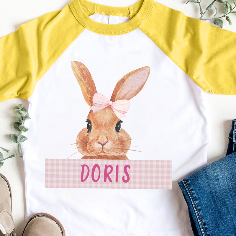 Personalized Kids Easter Bunny Long Sleeves Shirt| Cloth12430