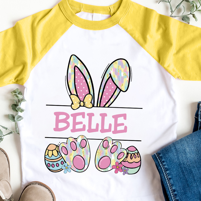 Personalized Kids Alphabet Bunny Long Sleeve Shirt| Cloth 12434