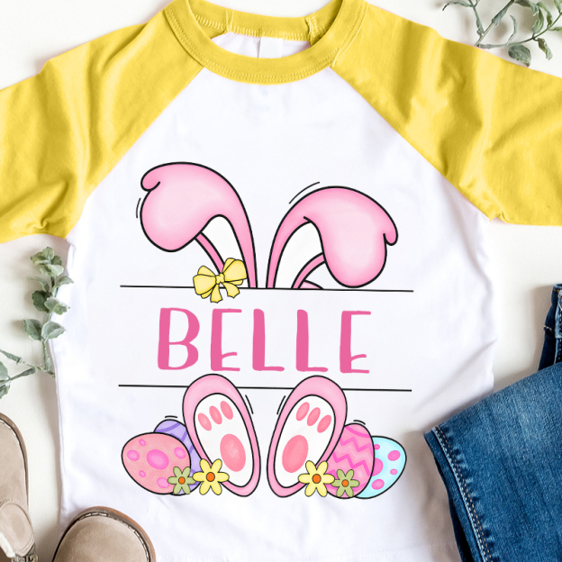 Personalized Kids Easter Bunny Long Sleeve Shirt| Cloth12435