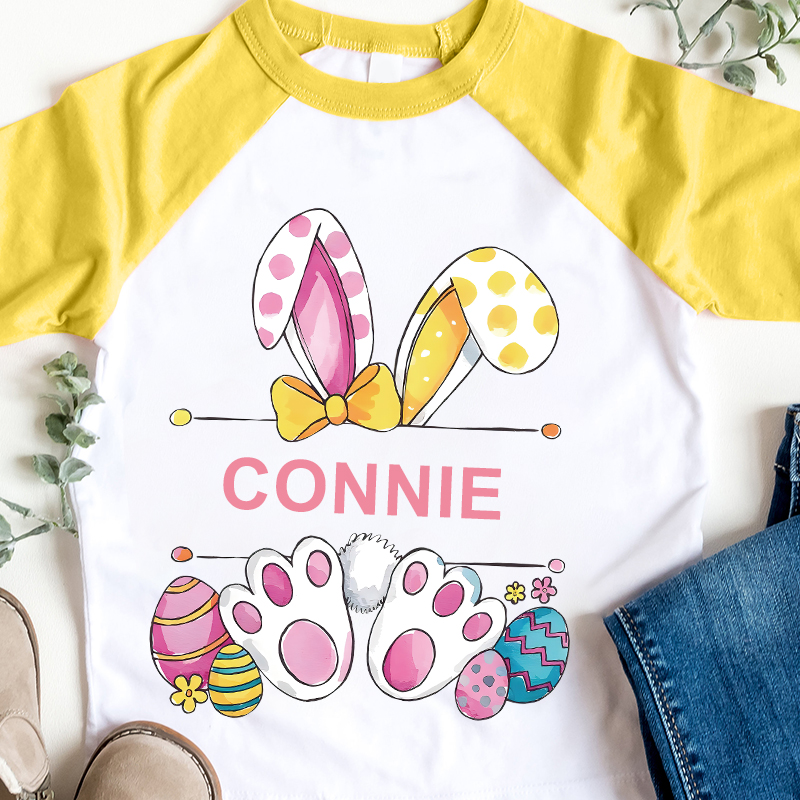 Personalized Kids Easter Bunny Long Sleeve Shirt| Cloth12436