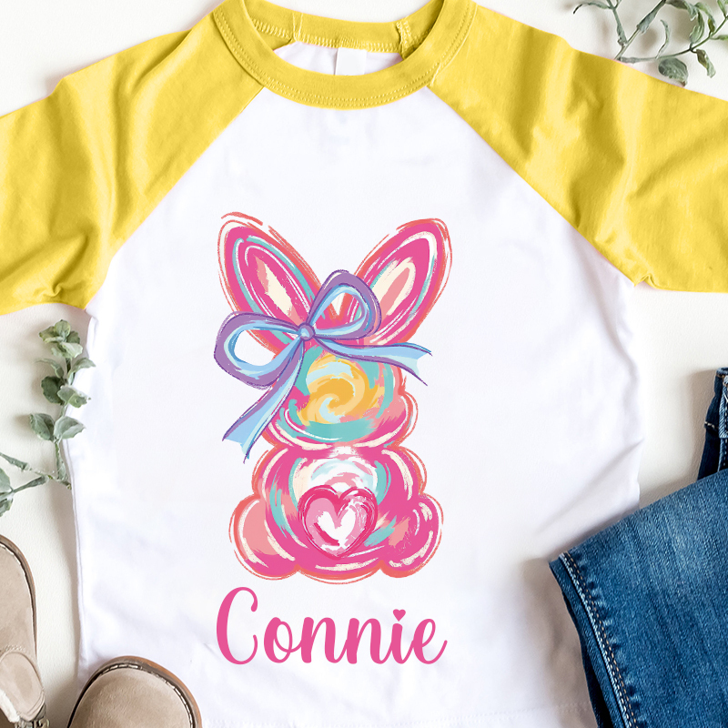 Personalized Kids Easter Bunny Long Sleeves Shirt| Cloth12438