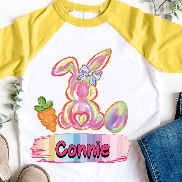 Personalized Kids Easter Bunny Long Sleeves Shirt| Cloth12440