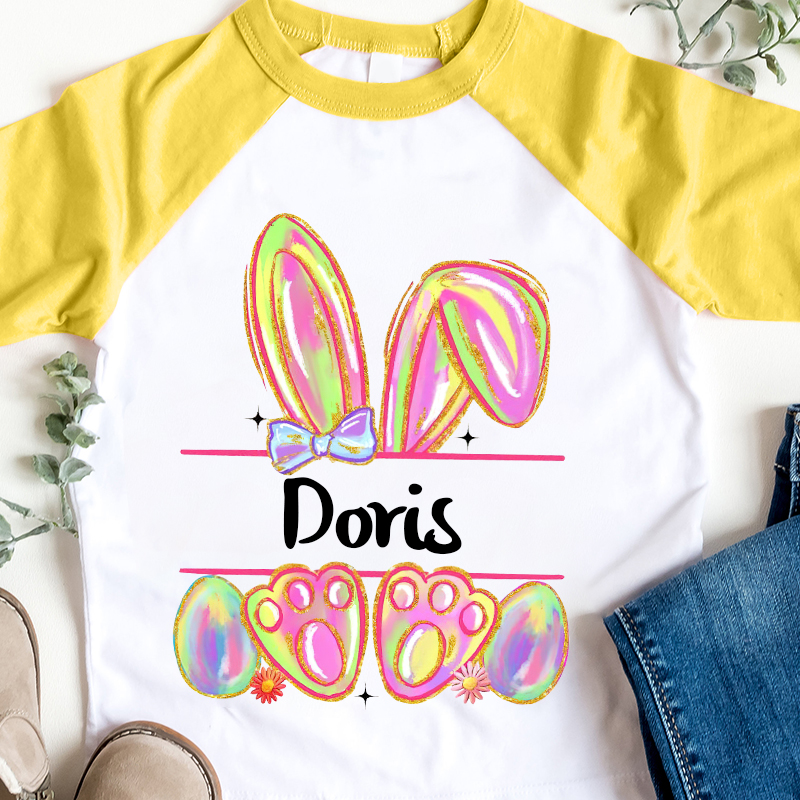Personalized Kids Easter Bunny Long Sleeves Shirt| Cloth12441