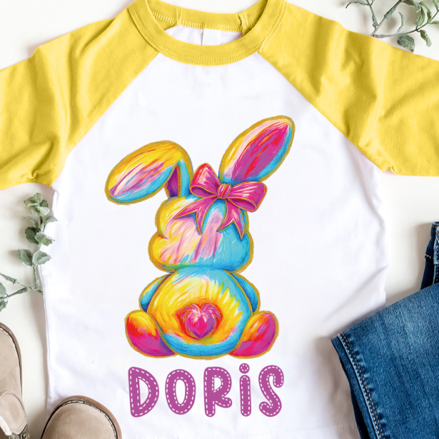 Personalized Kids Easter Bunny Long Sleeves Shirt| Cloth12444