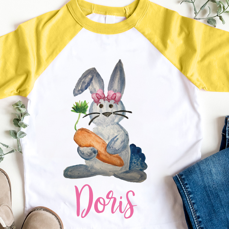 Personalized Kids Easter Bunny Long Sleeves Shirt| Cloth12445