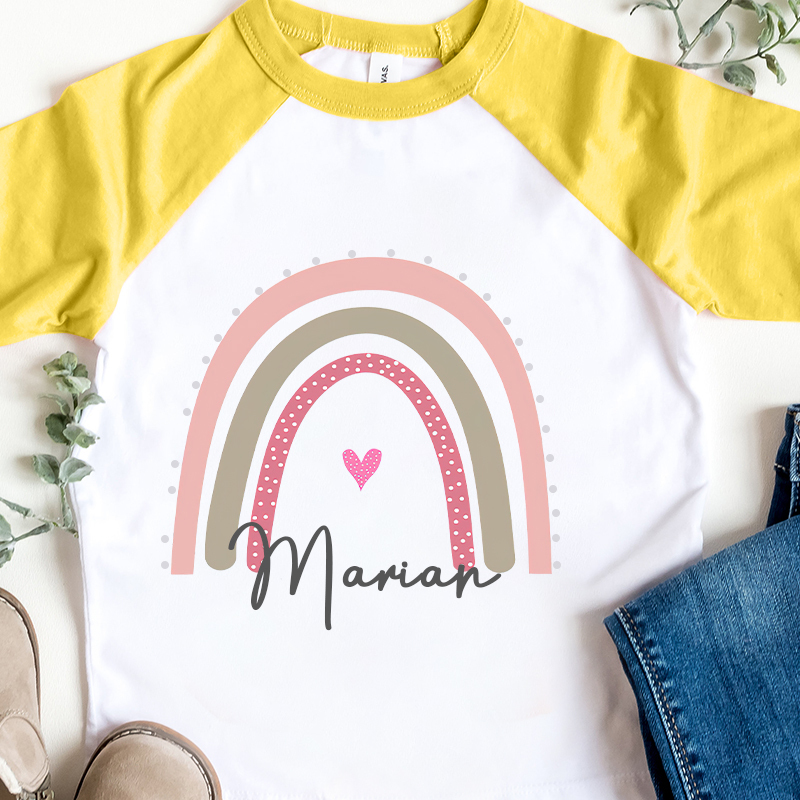 Personalized Girls Rainbow Long Sleeves Shirt| Cloth125