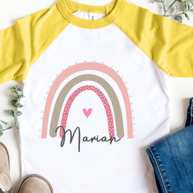 Personalized Girls Rainbow Long Sleeves Shirt| Cloth125