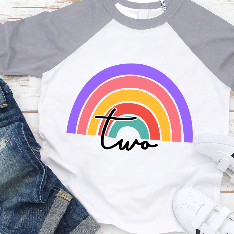 Personalized Girls Birthday Rainbow Long Sleeves Shirt| Cloth135