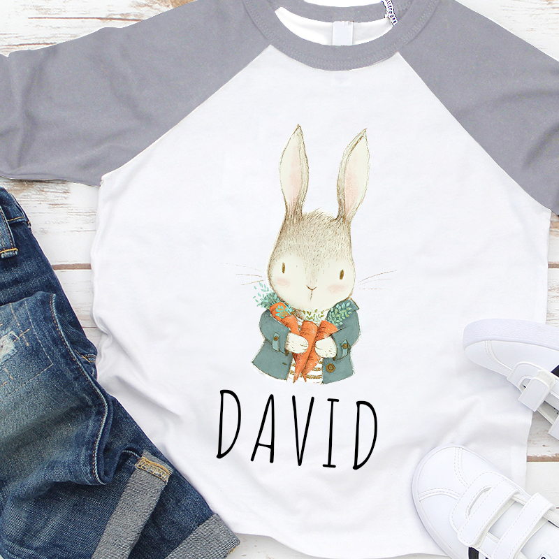 Personalized Boy Easter Bunny Long Sleeves Shirt| Cloth12433