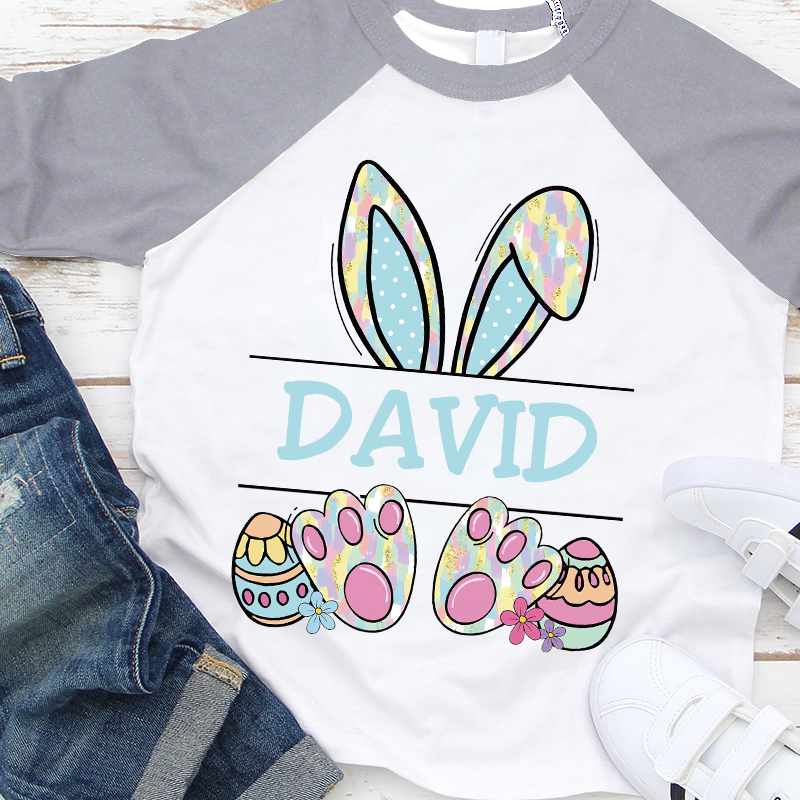 Personalized Kids Alphabet Bunny Long Sleeve Shirt| Cloth 12434