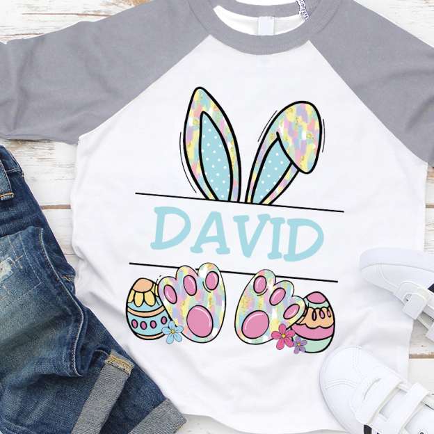 Personalized Kids Alphabet Bunny Long Sleeve Shirt| Cloth 12434