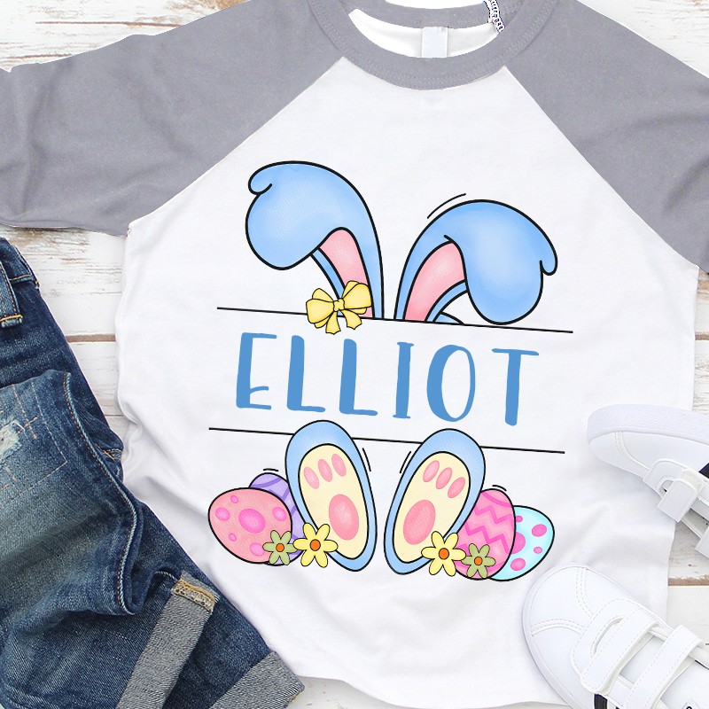 Personalized Kids Easter Bunny Long Sleeve Shirt| Cloth12435