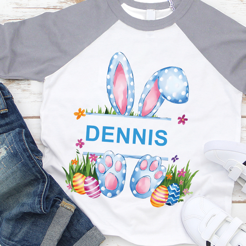 Personalized Kids Easter Bunny Long Sleeve Shirt| Cloth12436