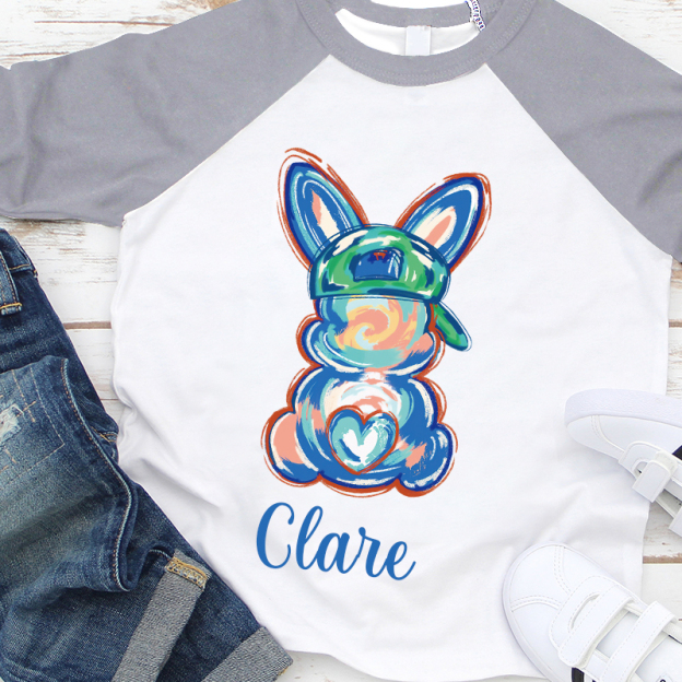 Personalized Kids Easter Bunny Long Sleeves Shirt| Cloth12438
