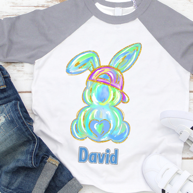 Personalized Kids Easter Bunny Long Sleeves Shirt| Cloth12439