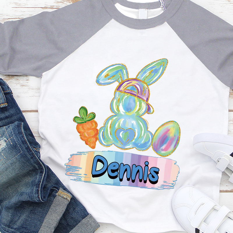 Personalized Kids Easter Bunny Long Sleeves Shirt| Cloth12440