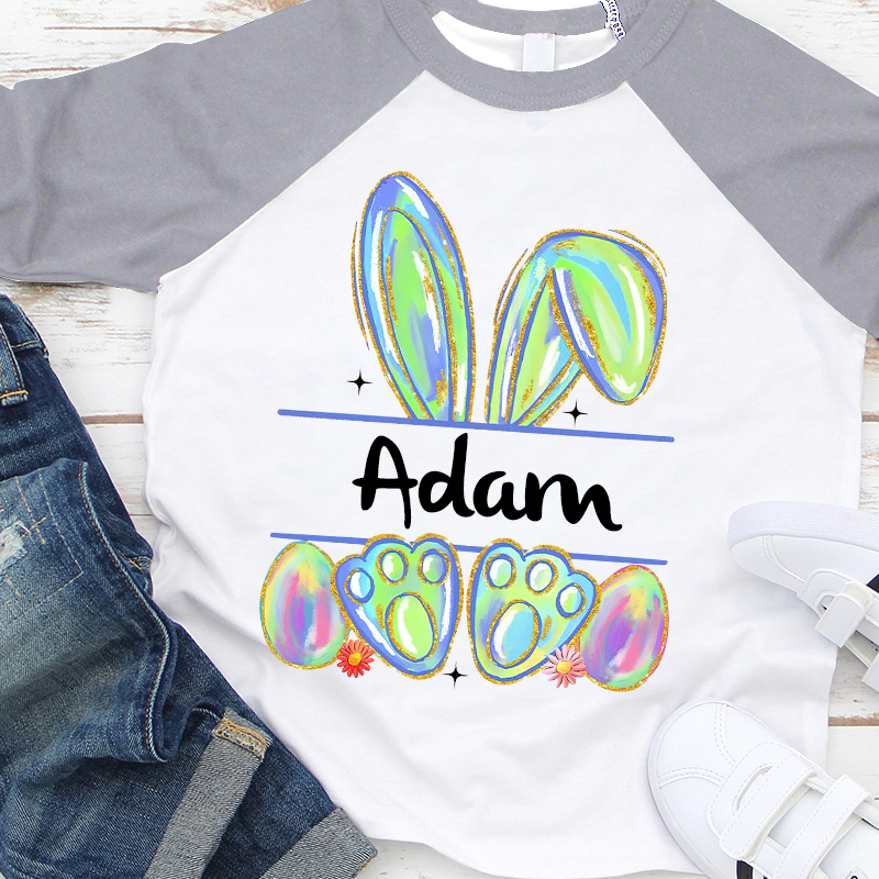 Personalized Kids Easter Bunny Long Sleeves Shirt| Cloth12441