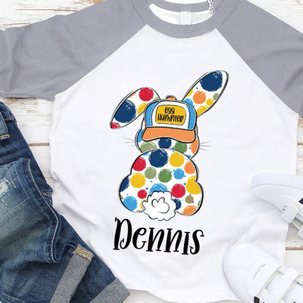 Personalized Kids Easter Bunny Long Sleeves Shirt| Cloth12443