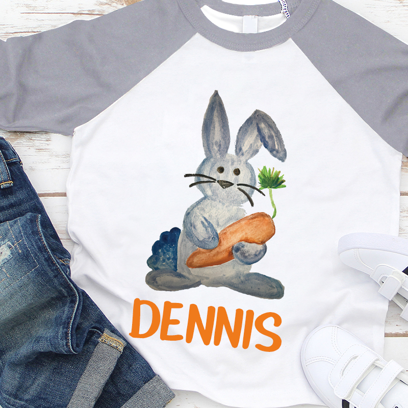Personalized Kids Easter Bunny Long Sleeves Shirt| Cloth12445