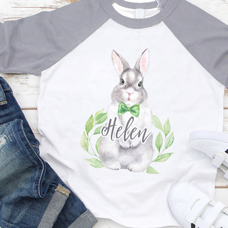 Personalized Kids Easter Bunny Long Sleeves Shirt| Cloth129