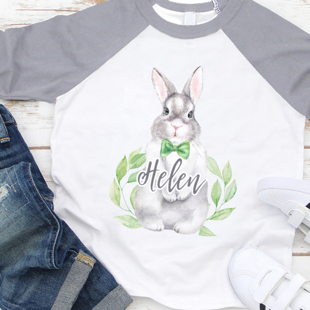Personalized Kids Easter Bunny Long Sleeves Shirt| Cloth129