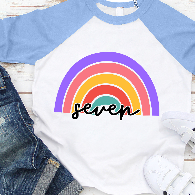Personalized Girls Birthday Rainbow Long Sleeves Shirt| Cloth135