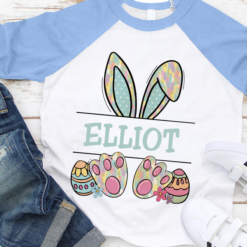 Personalized Kids Alphabet Bunny Long Sleeve Shirt| Cloth 12434