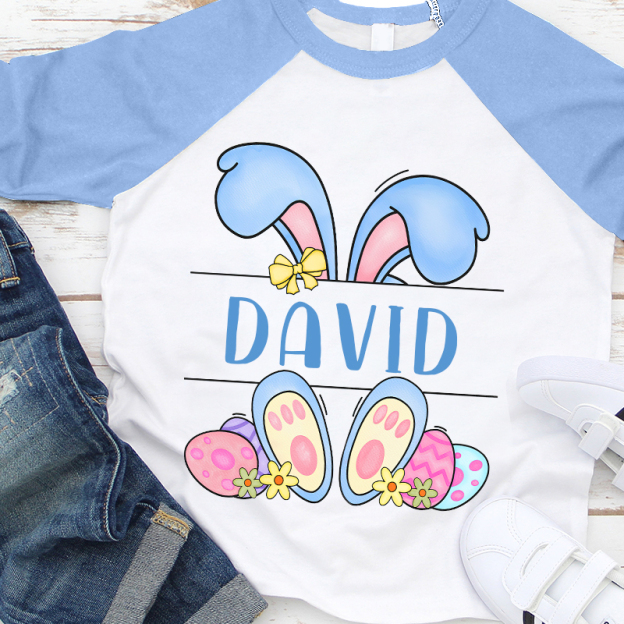 Personalized Kids Easter Bunny Long Sleeve Shirt| Cloth12435