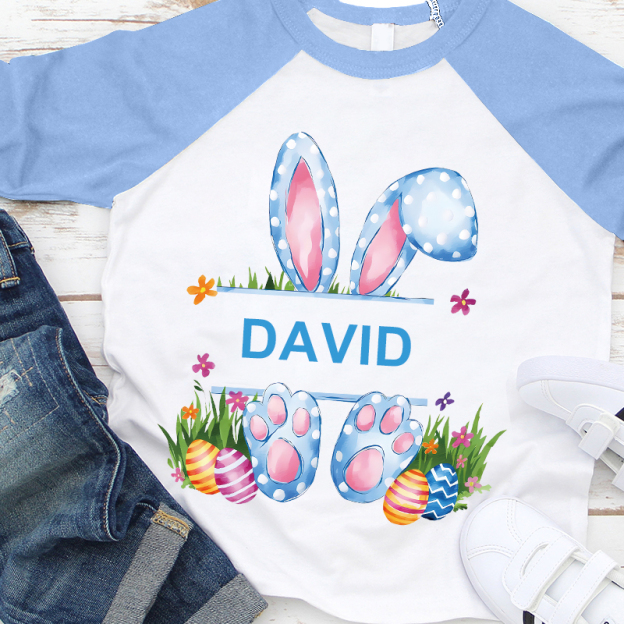 Personalized Kids Easter Bunny Long Sleeve Shirt| Cloth12436