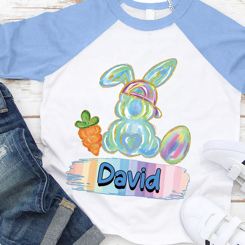 Personalized Kids Easter Bunny Long Sleeves Shirt| Cloth12440