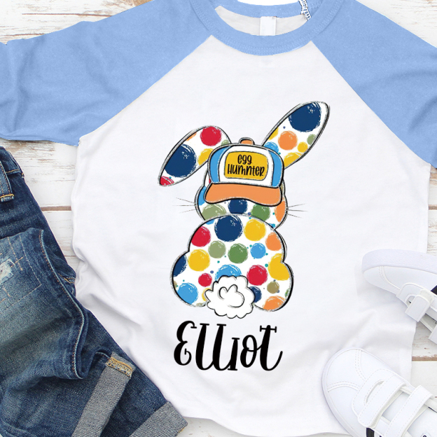 Personalized Kids Easter Bunny Long Sleeves Shirt| Cloth12443