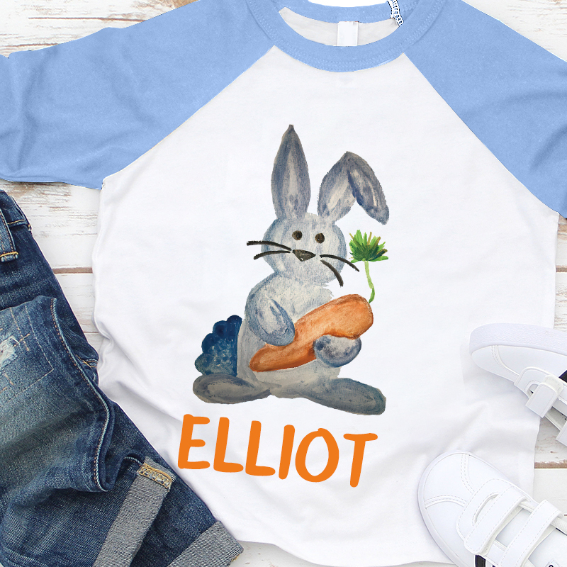 Personalized Kids Easter Bunny Long Sleeves Shirt| Cloth12445