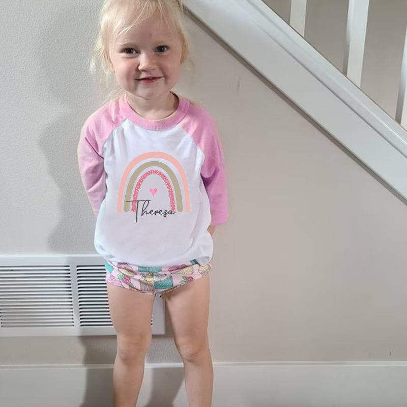 Personalized Girls Rainbow Long Sleeves Shirt| Cloth125