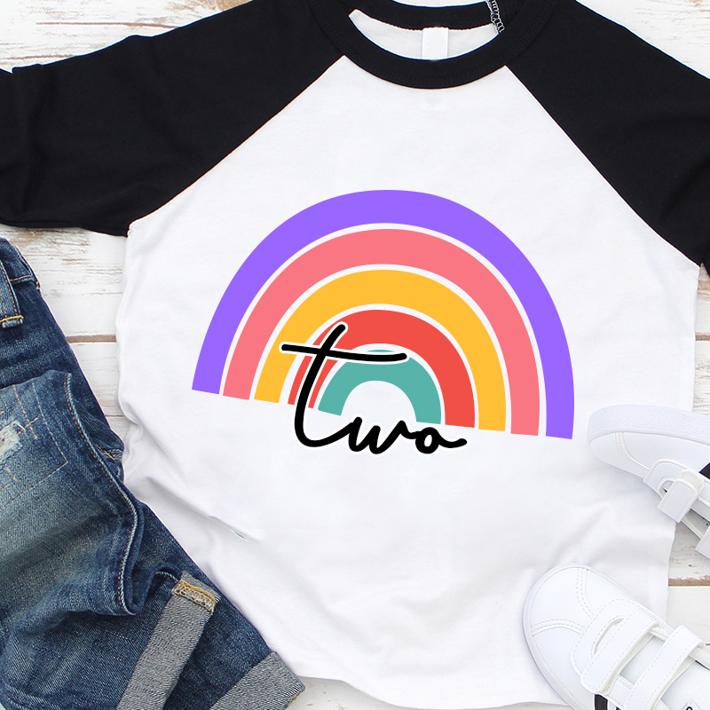 Personalized Girls Birthday Rainbow Long Sleeves Shirt| Cloth135
