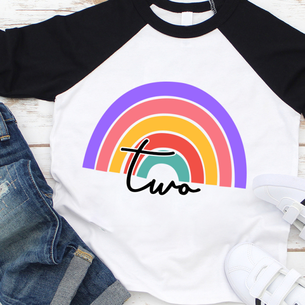 Personalized Girls Birthday Rainbow Long Sleeves Shirt| Cloth135