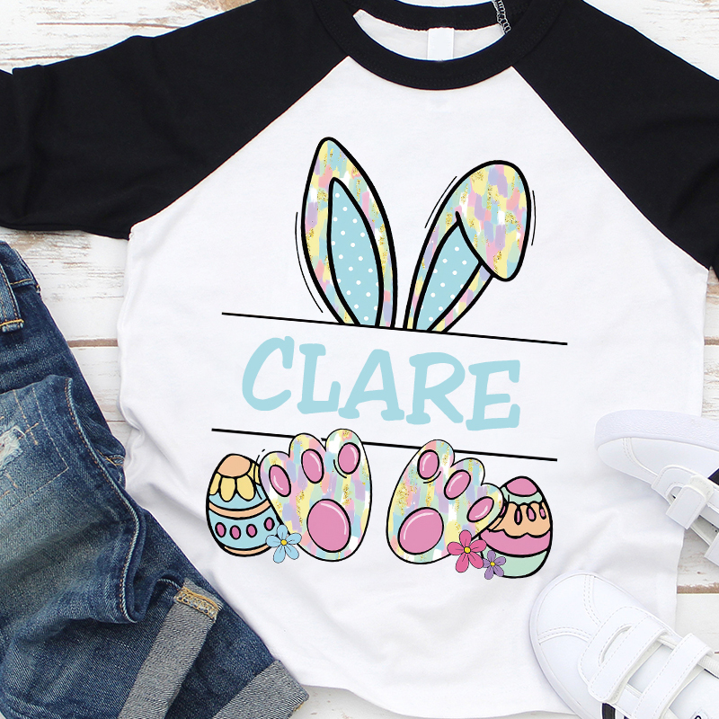 Personalized Kids Alphabet Bunny Long Sleeve Shirt| Cloth 12434