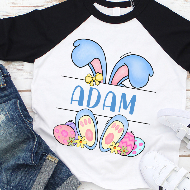 Personalized Kids Easter Bunny Long Sleeve Shirt| Cloth12435