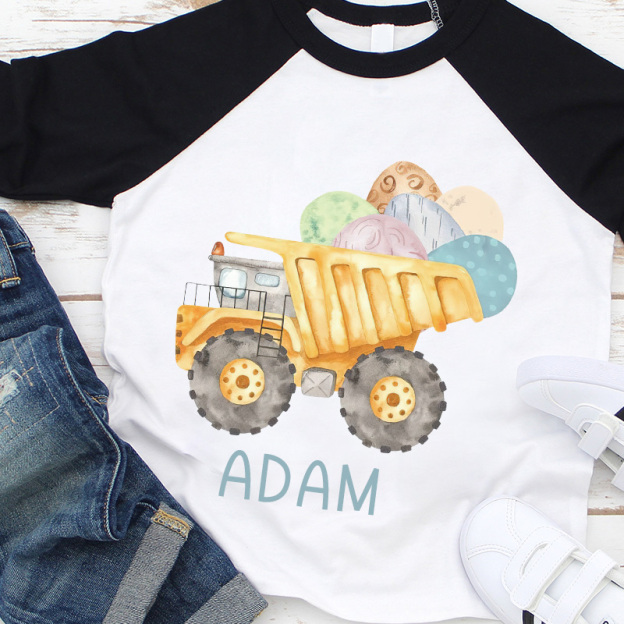 Personalized Boy Easter Bunny Long Sleeve Shirt| Cloth12437
